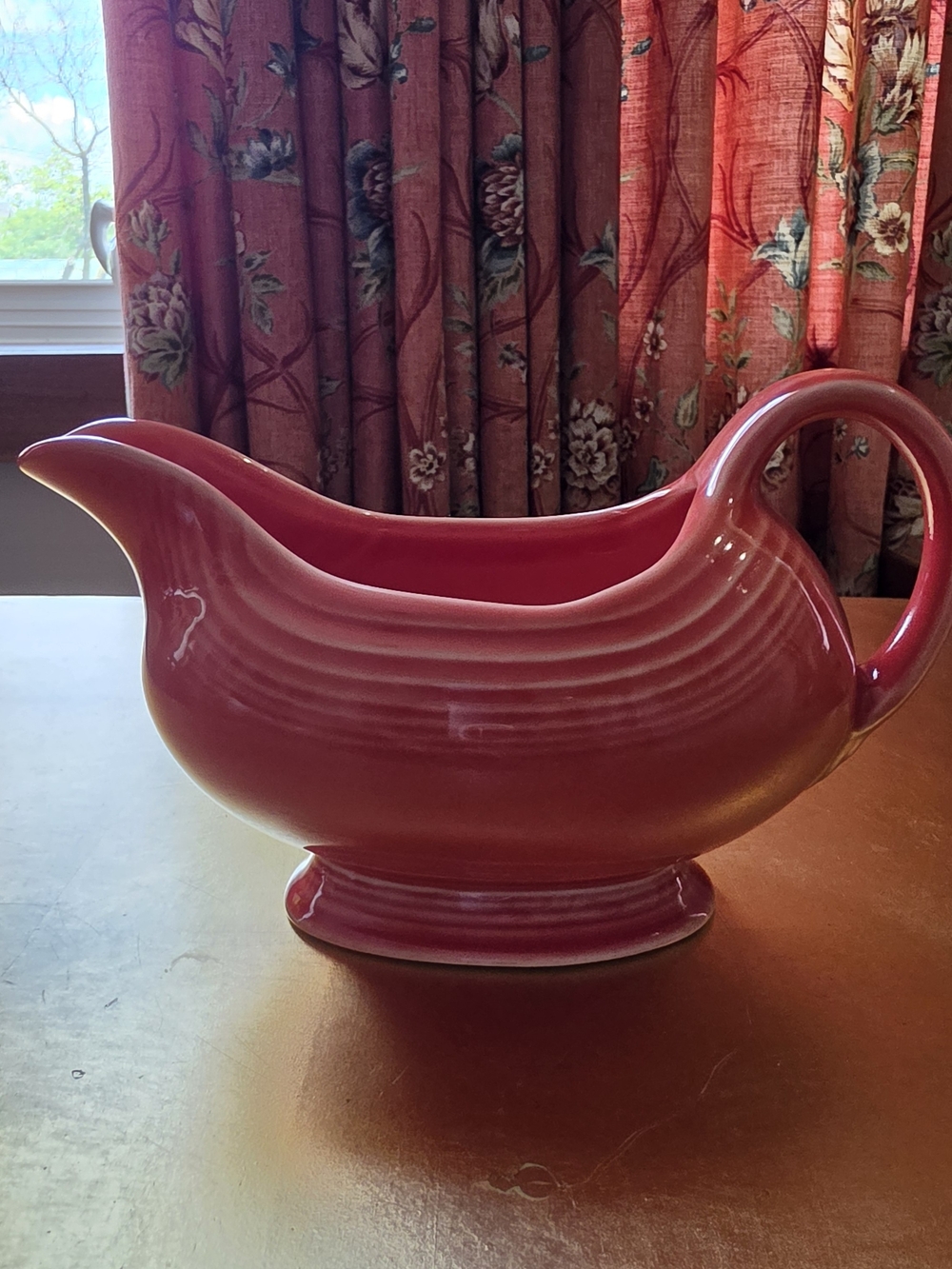 Vintage Fiesta Red/Salmon Gravy Boat